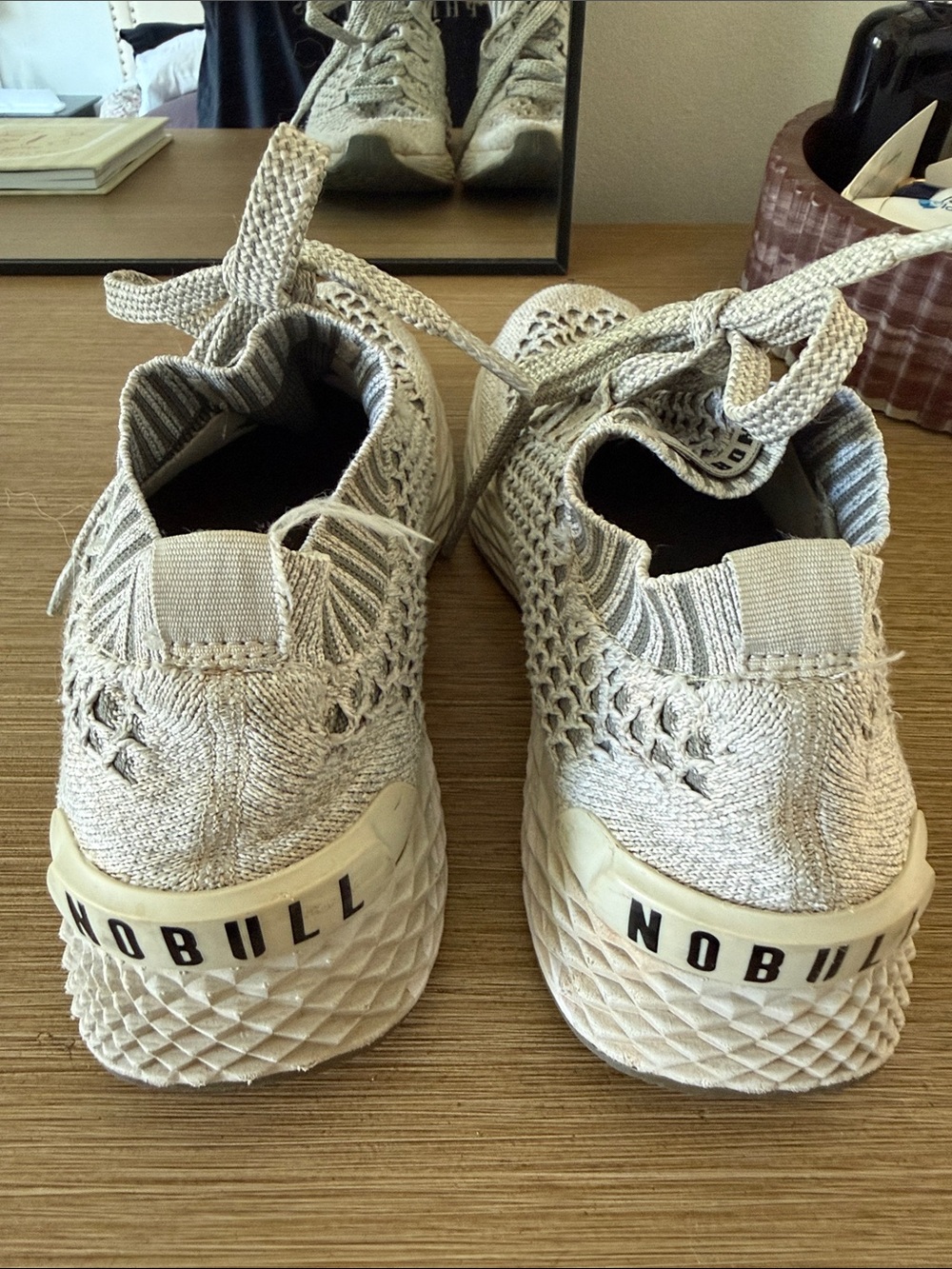 NOBULL womens Knit Sneakers in Beige/Tan